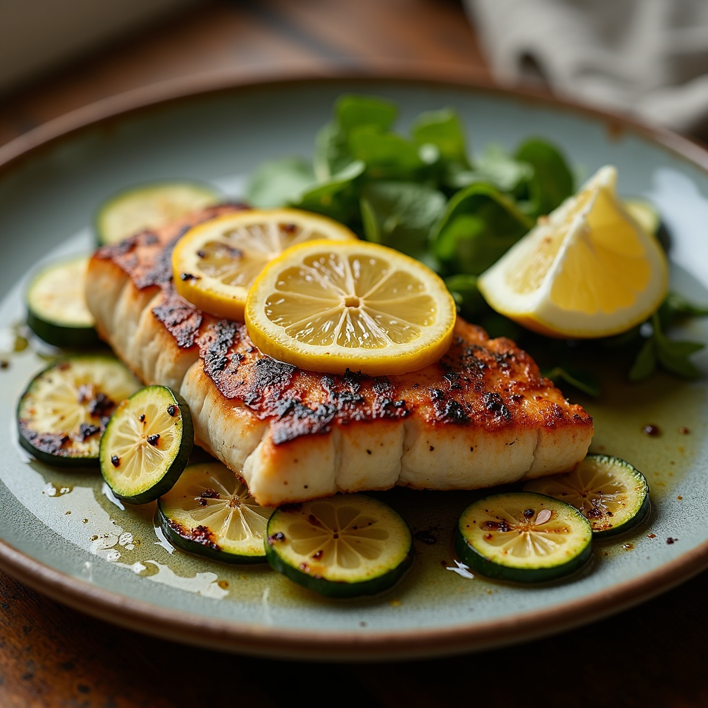 Grilled swordfish w/ Mediterranean spice — 4 lb frozen, ~25 min, family-only, 2 dinners (from archive)